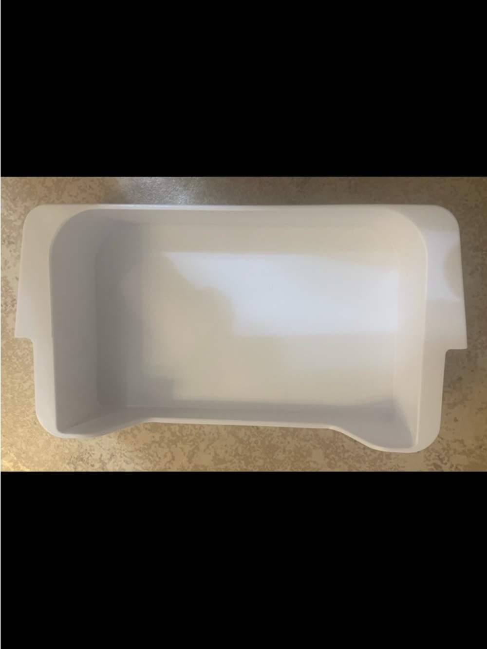 HAIER” White Refrigerator Door Bin Holder. 7”L x 2”W x 1.5”D. For mini fridge.
